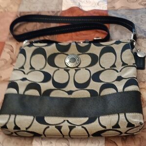 Coach Black and Tan Crossbody Bag